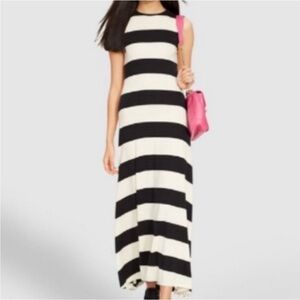 Band of Gypsies Black & White Striped Maxi Dress Size XXL